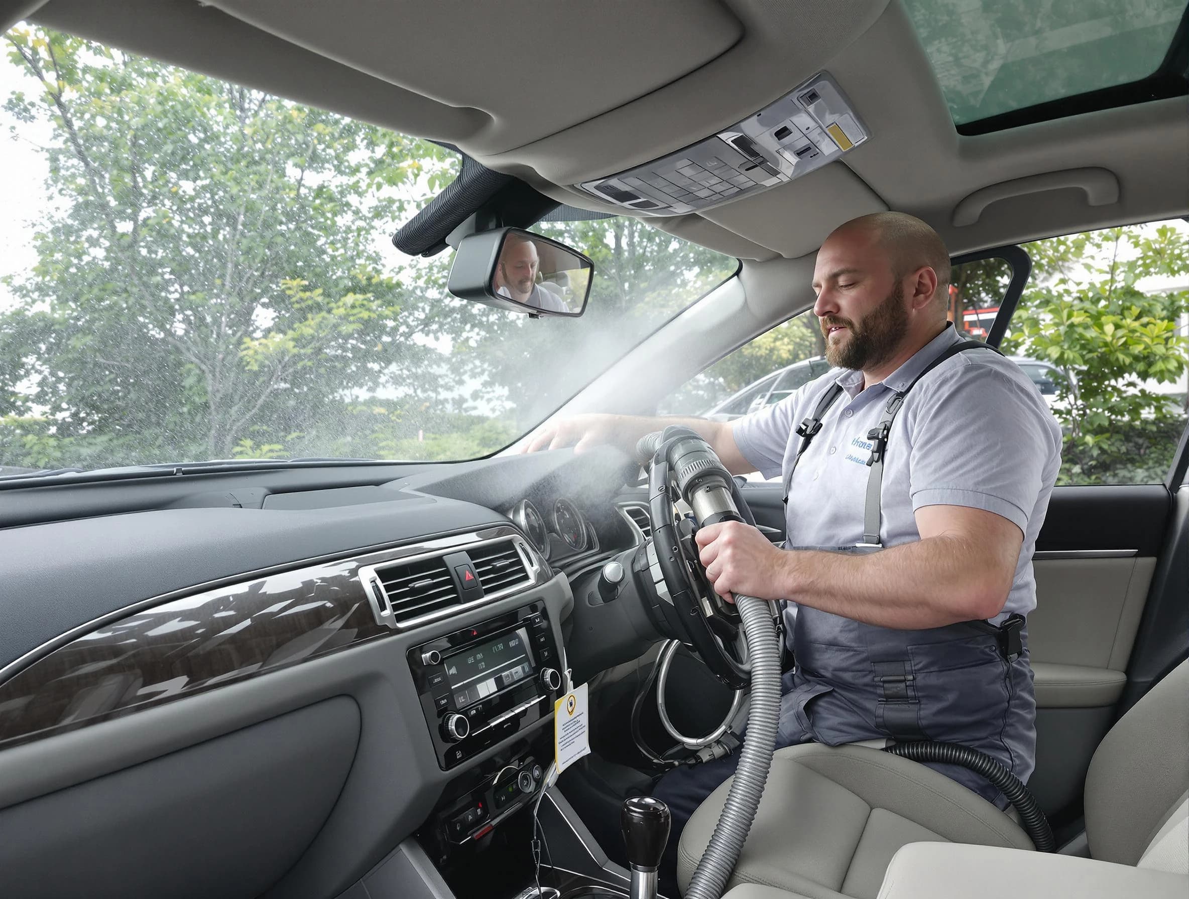 Bluffdale Air Duct Cleaning specialist performing professional car duct cleaning in Bluffdale