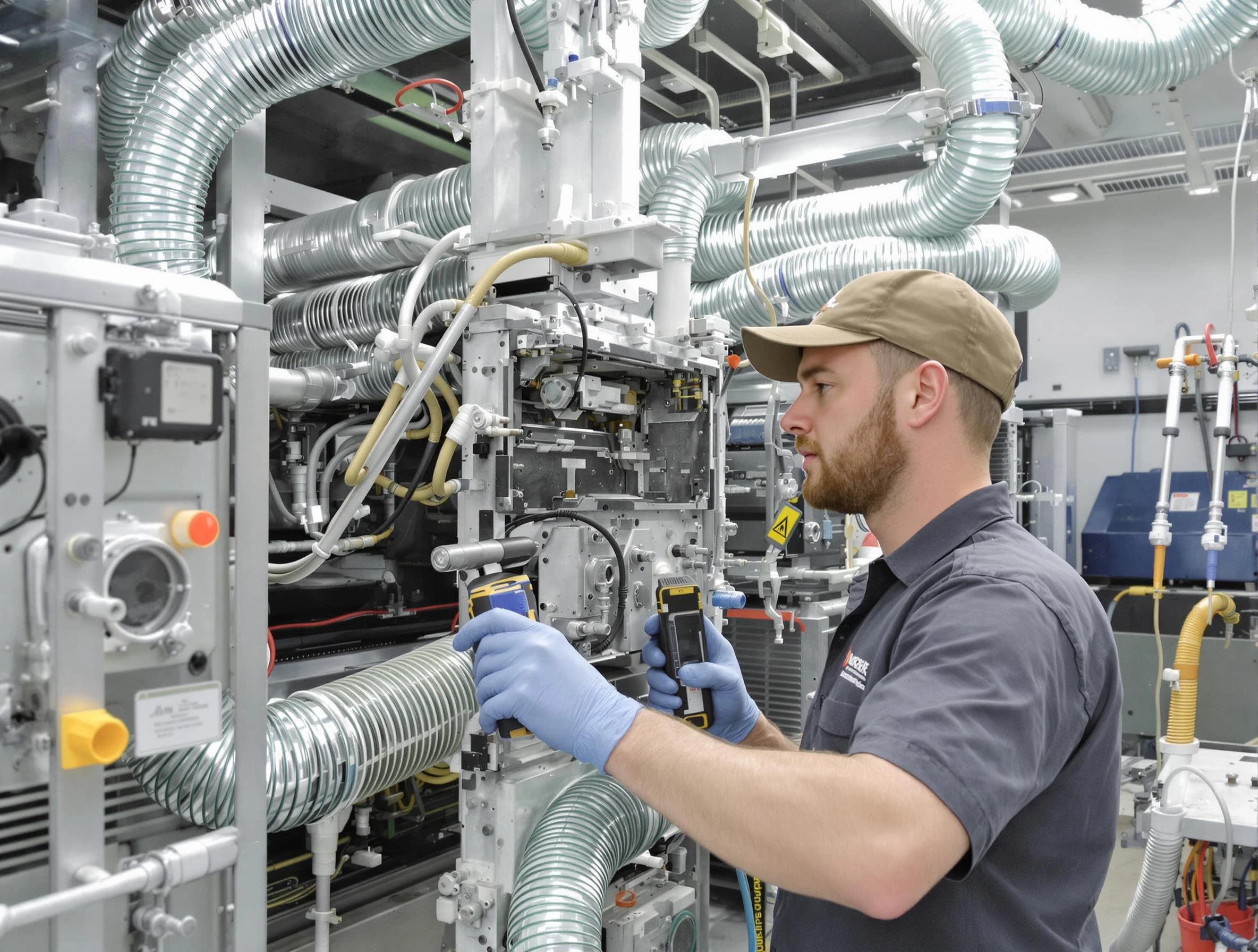 Bluffdale Air Duct Cleaning technician performing precision commercial coil cleaning at a business facility in Bluffdale