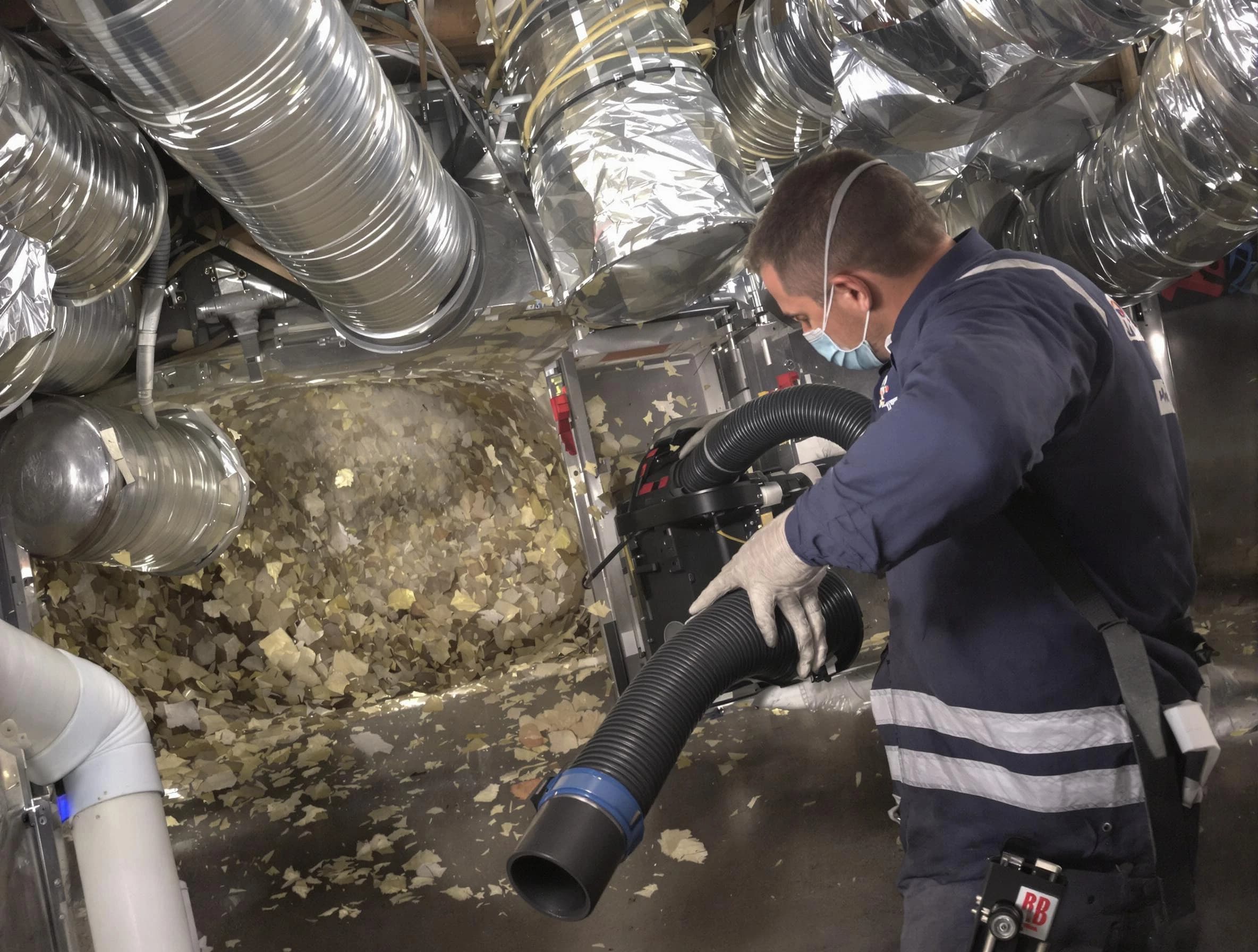 Bluffdale Air Duct Cleaning specialist operating negative pressure cleaning equipment for thorough duct maintenance in Bluffdale