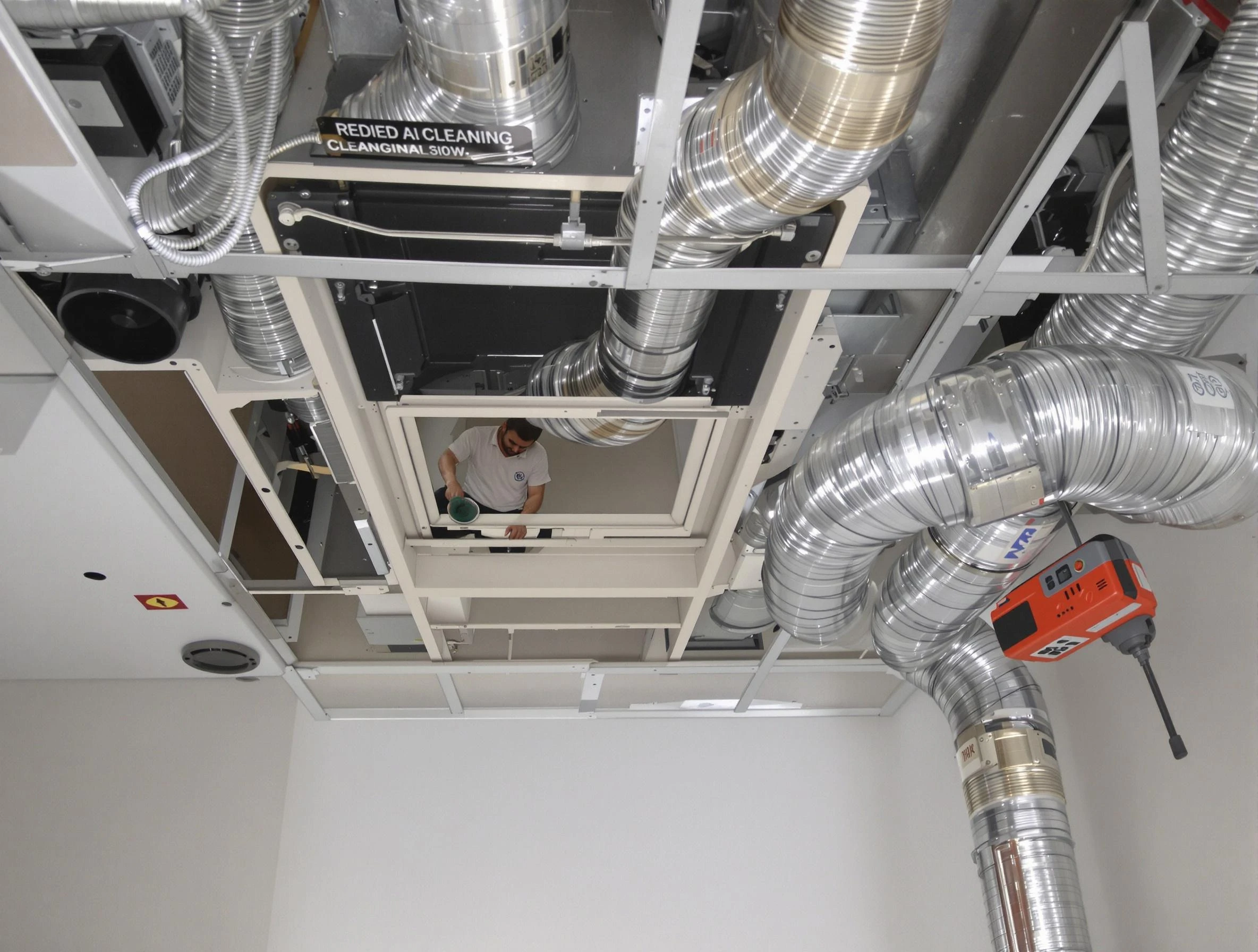 Bluffdale Air Duct Cleaning technician performing detailed central duct system cleaning in Bluffdale