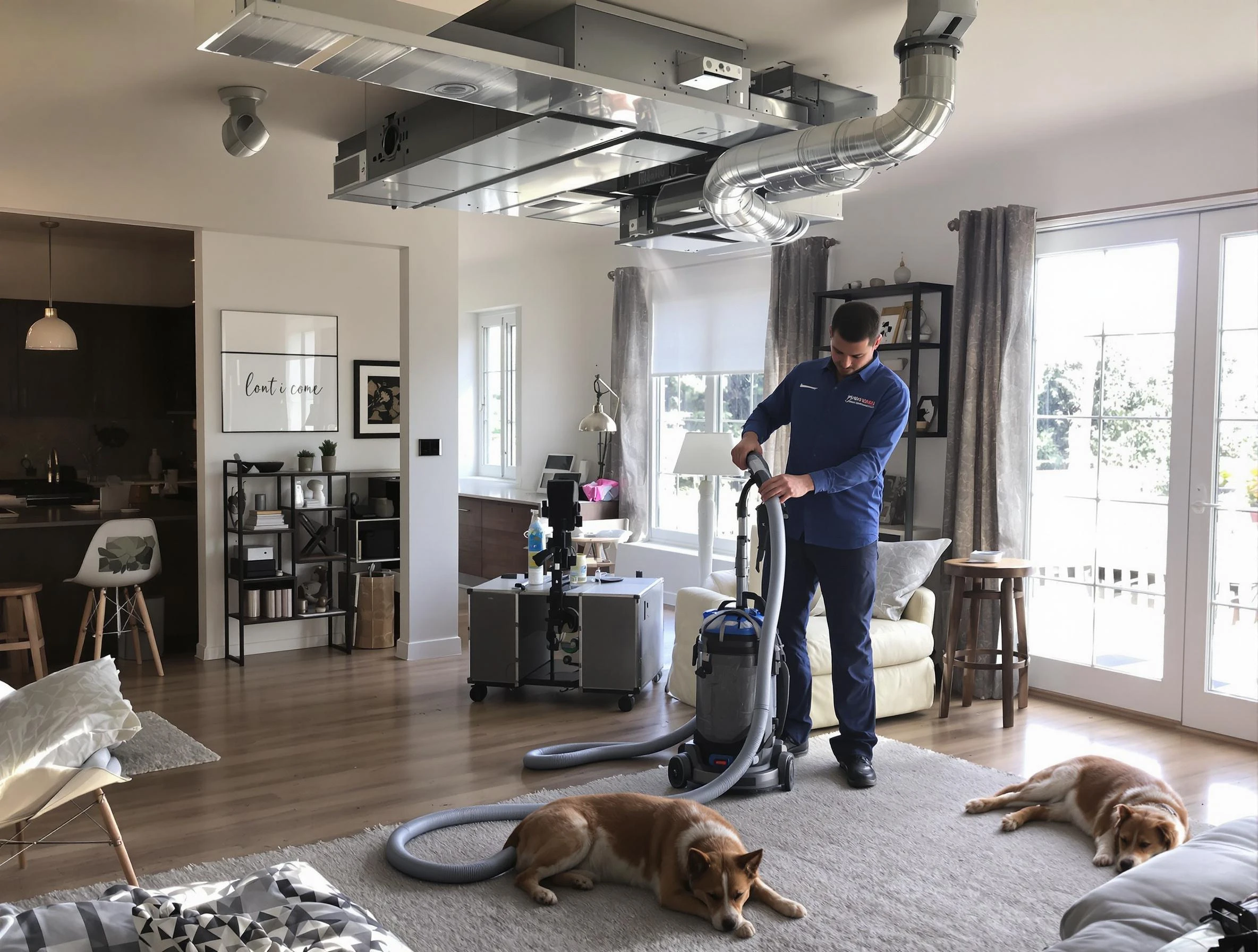 Bluffdale Air Duct Cleaning technician performing detailed indoor duct cleaning for improved air quality in Bluffdale