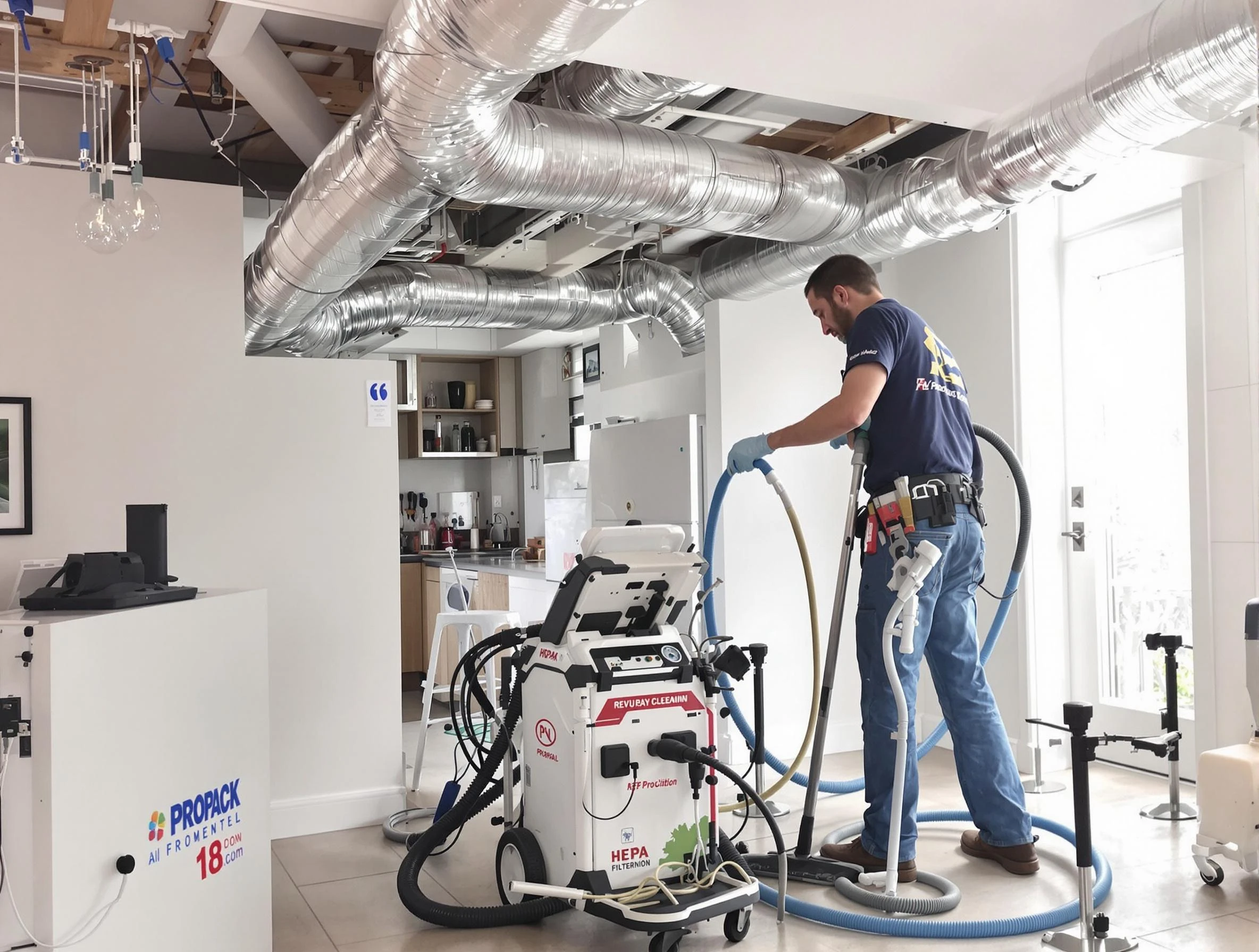 Bluffdale Air Duct Cleaning technician performing advanced pure duct cleaning with specialized equipment in Bluffdale